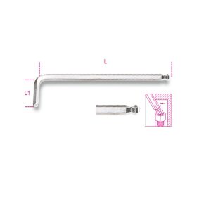 Beta 96BPC 10 Hajlított gömbfejű imbuszkulcs, krómozott