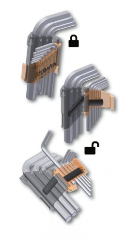 Beta 96BPC/SC9 9 darabos hatszögű gömbfejű imbuszkulcskészlet, hajlított 