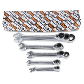   Beta 142/S 17 darabos csillag-villáskulcs készlet irányváltó racsnival 