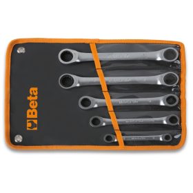   Beta 195/B5 5 részes egyenes racsnis csillag-villáskulcs szerszám készlet műanyag dobozban 