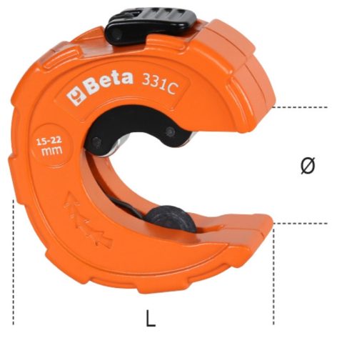 Beta 331C Hordozható C-formájú csővágó réz- és könnyűfém csövekhez  szűk helyen való munkavégzéshez
