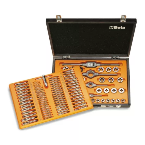 Beta 446/C110 Krómacél menetfúró és menetmetsző készlet, metrikus normál és finom menet és tartozékok