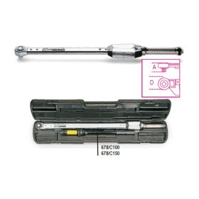   Beta 678/C100 kioldó nyomatékkulcs egyszerű racsnival jobb oldali és bal oldali meghúzásokhoz meghúzási pontosság ± 4% fémdobozban