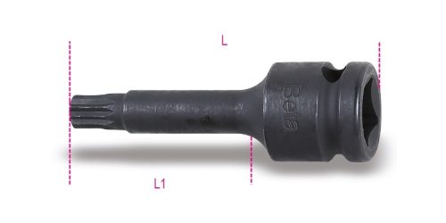 BETA 720XZN M16 gépi dugókulcsok XZN® fejű csavarokhoz, 1/2"-os négyszögletes csatlakozó, foszfátozott