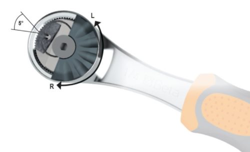 Beta 900/55Z 1/4” irányváltós racsni, krómozott