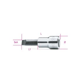   Beta 910LP 1X5,5Csavarhúzó-dugókulcs hasítottfejű csavarokhoz, krómozott, barnított fej