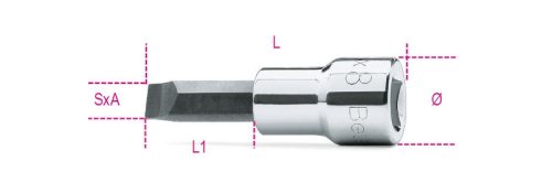 BETA 910LP 1,2X6,5 Csavarhúzó-Dugókulcs hasítottfejű csavarokhoz, krómozott, barnított fej