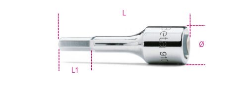 BETA 910ME 4 3/8”-os imbusz-Dugókulcs, krómozott