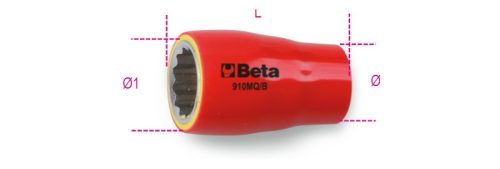 BETA 910MQ-B/6 3/8" tizenkétszögű dugókulcs, szigetelt 6 MM