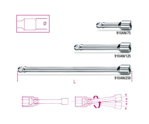 BETA 910AN/125 3/8”-os gömbvégű toldó