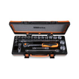   Beta 920A/C17HR 17 hatlapfejű dugókulcs és 5 tartozék készlet kemény hőformázott tálcában, lemezdobozban