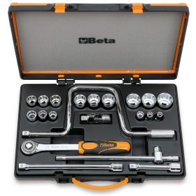   Beta 920AS/C15 15 tizenkétszögű dugókulcs és 6 tartozék fémdobozban