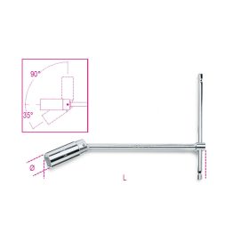 BETA 957 20,8 Rövid csuklós T-gyertyakulcs, krómozott