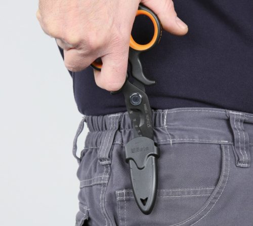 Beta 1128BAX Kettős hatású villanyszerelő olló, lépcsős profil, rozsdamentes acél, DLC bevonat