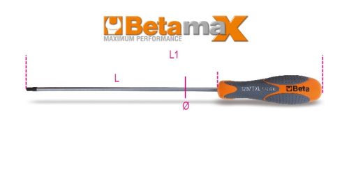 BETA 1297Tx-L/20 Imbusz csavarhúzó Torx® csavarokhoz, hosszú krómozott, fekete fej