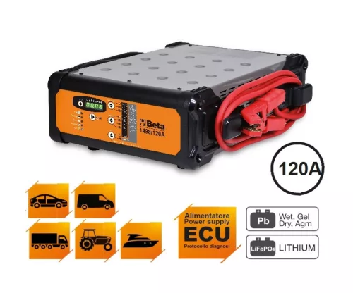 BETA 1498/120A elektronikus akkumulátor töltő többfunkciós, 12 Volt