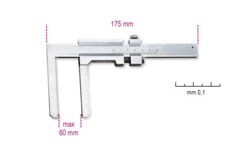 BETA 1650FD Tolómérő féktárcsához, rozsdamentes acélból, pontosság 0.1 mm