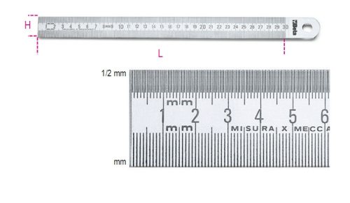 BETA 1683 500 Félmerev skálás vonalzó, rozsdamentes acélból