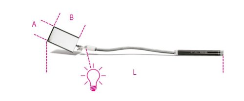 BETA 1715FL/B Világító flexibilis téglalap alakú vizsgálótükör