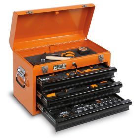   BETA BW 2200E/21 Worker 3 fiókos szerszámos láda 159 darabos szerszámkészlettel