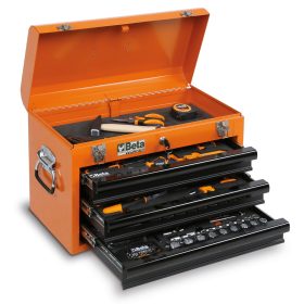   Beta BW 2200E/21 Worker 3 fiókos szerszámos láda 159 darabos szerszámkészlettel