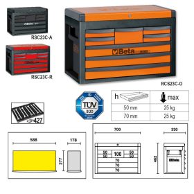 Beta RSC23C-R-8 FIÓKOS SZERSZÁMOS LÁDA