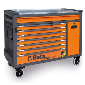   Beta RSC24AXXL-R 8 fiókos szerszámkocsi fa munkalappal és borulásgátló rendszerrel, hosszú modell