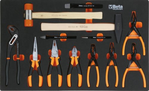 BETA BW 2400S-O7/E-M Worker 7 fiókos szerszámkocsi 309 darabos szerszámkészlettel