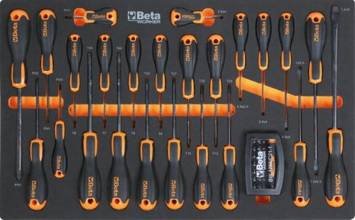 BETA BW 2400S-O7/E-M Worker 7 fiókos szerszámkocsi 309 darabos szerszámkészlettel