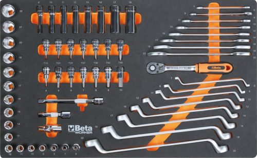 BETA BW 2400S-R7/E-M Worker 7 fiókos szerszámkocsi 309 darabos szerszámkészlettel