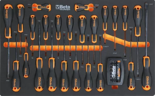 BETA BW 2400S-O8/E-L Worker 8 fiókos szerszámkocsi 398 darabos szerszámkészlettel