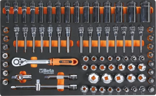 BETA BW 2400S-O8/E-L Worker 8 fiókos szerszámkocsi 398 darabos szerszámkészlettel