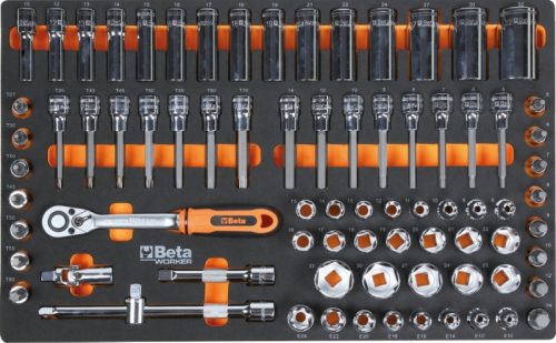 BETA BW 2400S-R8/E-L Worker 8 fiókos szerszámkocsi 398 darabos szerszámkészlettel