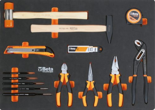 Beta BW C04BOX-A VU Worker 6 fiókos szerszámkocsi 196 darabos szerszámkészlettel