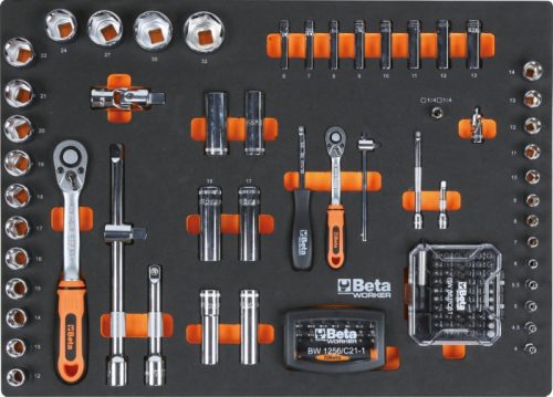 Beta BW C04BOX-A VU Worker 6 fiókos szerszámkocsi 196 darabos szerszámkészlettel