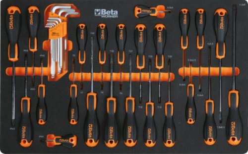 Beta BW 2400S-G7/E-S Worker 7 fiókos szerszámkocsi 240 darabos szerszámkészlettel