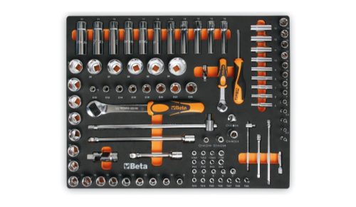 BETA MM100 EVA habszivacs tálca 1/4"-os és 1/2"-os hosszú dugókulcsokkal