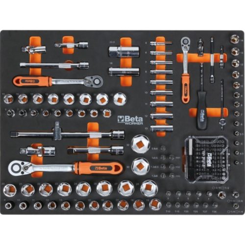 BETA C45PRO 2.0/X műhelyberendezés összeállítás ajándék 268 db szerszámmal, rozsdamentes acéllal fedett MDF munkalap