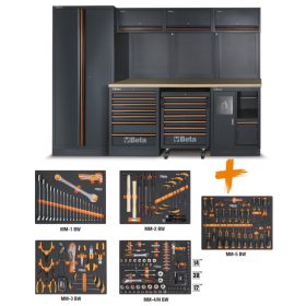   Beta C45PRO 2.0 W/268UT C45PRO 2.0 W műhelyberendezés összeállítás 268 darabos Beta Worker szerszámkészlettel