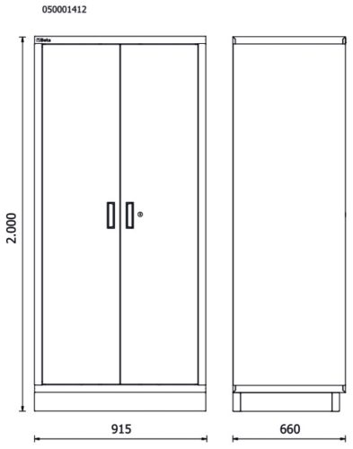 Beta RSC50 A2 Kétajtós lemez szerszámszekrény az RSC50 műhelyberendezés összeállításhoz