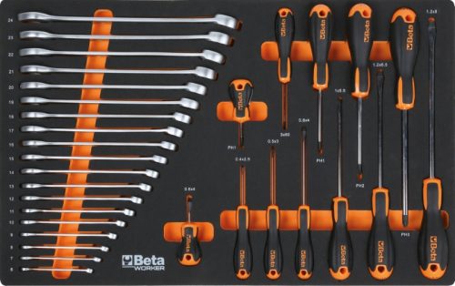 BETA BW 5000S/3M-R Worker 3 fiókos szerszámkocsi 189 darabos szerszámkészlettel