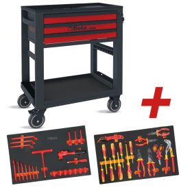   Beta 5100 RSC51-MQ38 3 fiókos szerszámkocsi és 38 darabos szerszámkészlet hibrid és elektromos gépjárművek javításához és karbantartásához