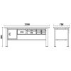 Beta C58BC-W2,1 6CA/A Fa munkalapos munkapad, 2,1 m széles, 6 fiókkal és ajtós modullal