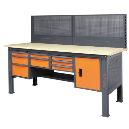 Beta C58K/2PF-2,1M 2 db perforált szerszámtartó panel kerettel a C58BC moduláris munkapadokhoz, 2,1 m széles