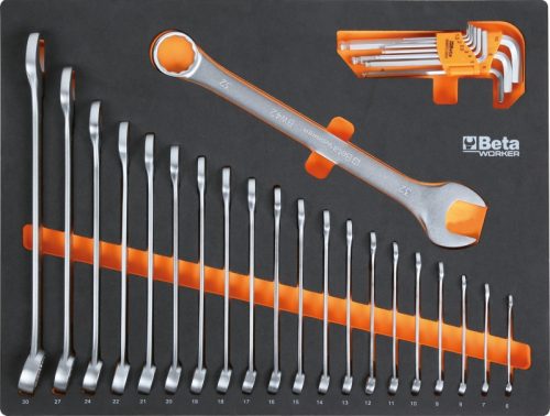 BETA Worker BW 5945/2023 C45-höz való 268 darabos szerszámkészlet habszivacs tálcában, Univerzális alkalmazásra