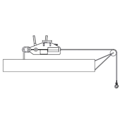 Beta 8148 Kézi csörlő, alumíniumötvözet test, csörlőkarral, drótkötéllel és horoggal szállítva 3,2t