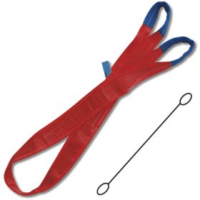   Beta 8158 2-T5 5 t piros emelőheveder kétrétegű, lapos szalag, erősített karikákkal, nagy ellenállású polieszter (PES)