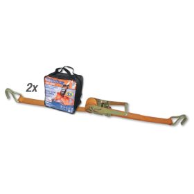   Beta 8182 8,5/B2 2 darab 8182 racsnis rögzítőheveder táskában, 8,5 m nagy szakítószilárdságú poliészter szalag, egyhorgos