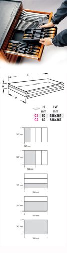 Beta VP3 - VP4 Hőformált műanyag tálcák az összes fiókos, típusú szerszámtárolóhoz