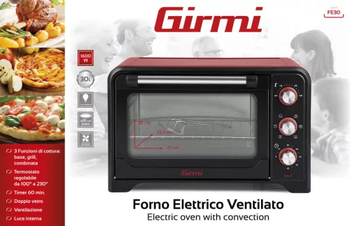 Girmi FE30 Elektromos légkeveréses sütő, 1600W, 30 literes